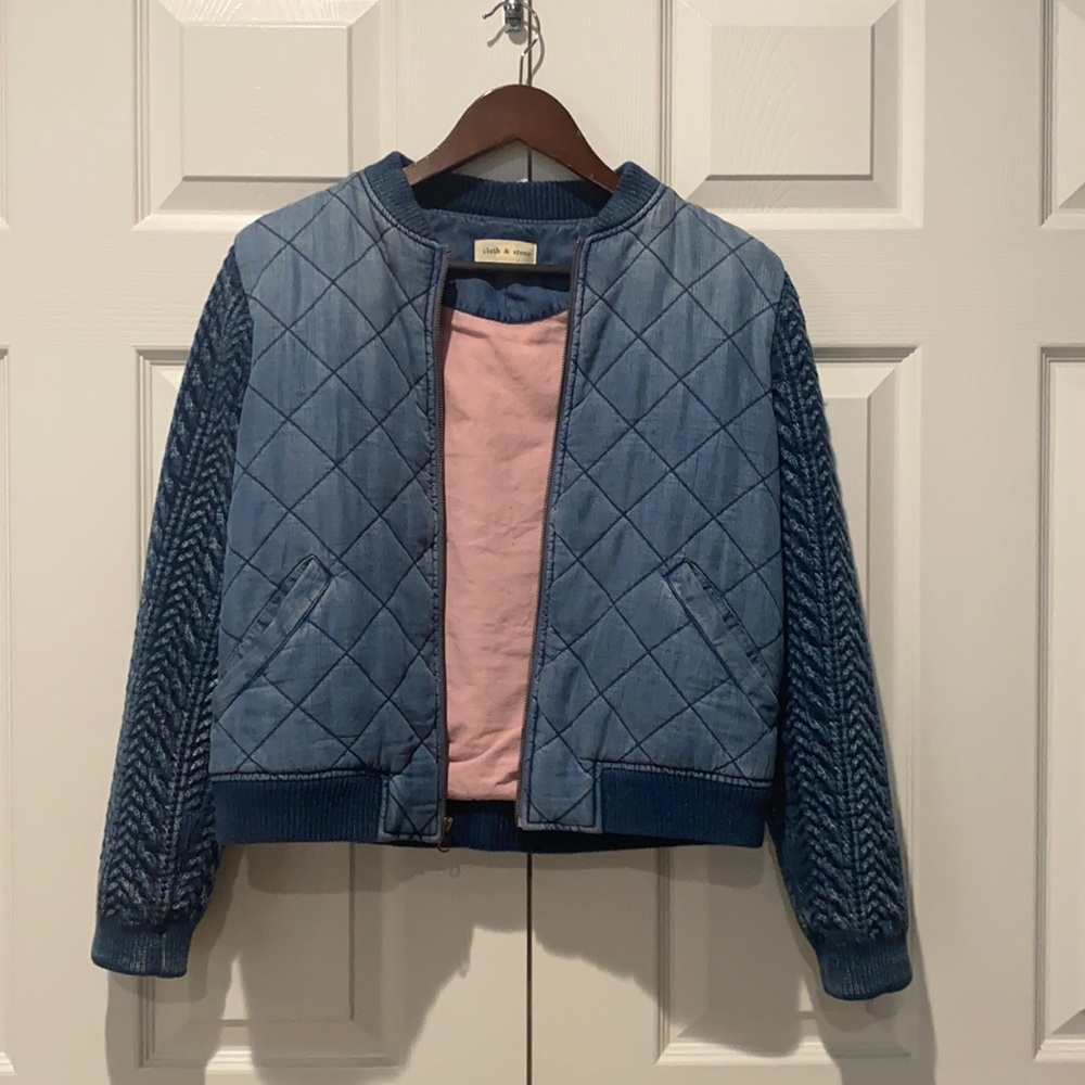 Indigo zip up jacket